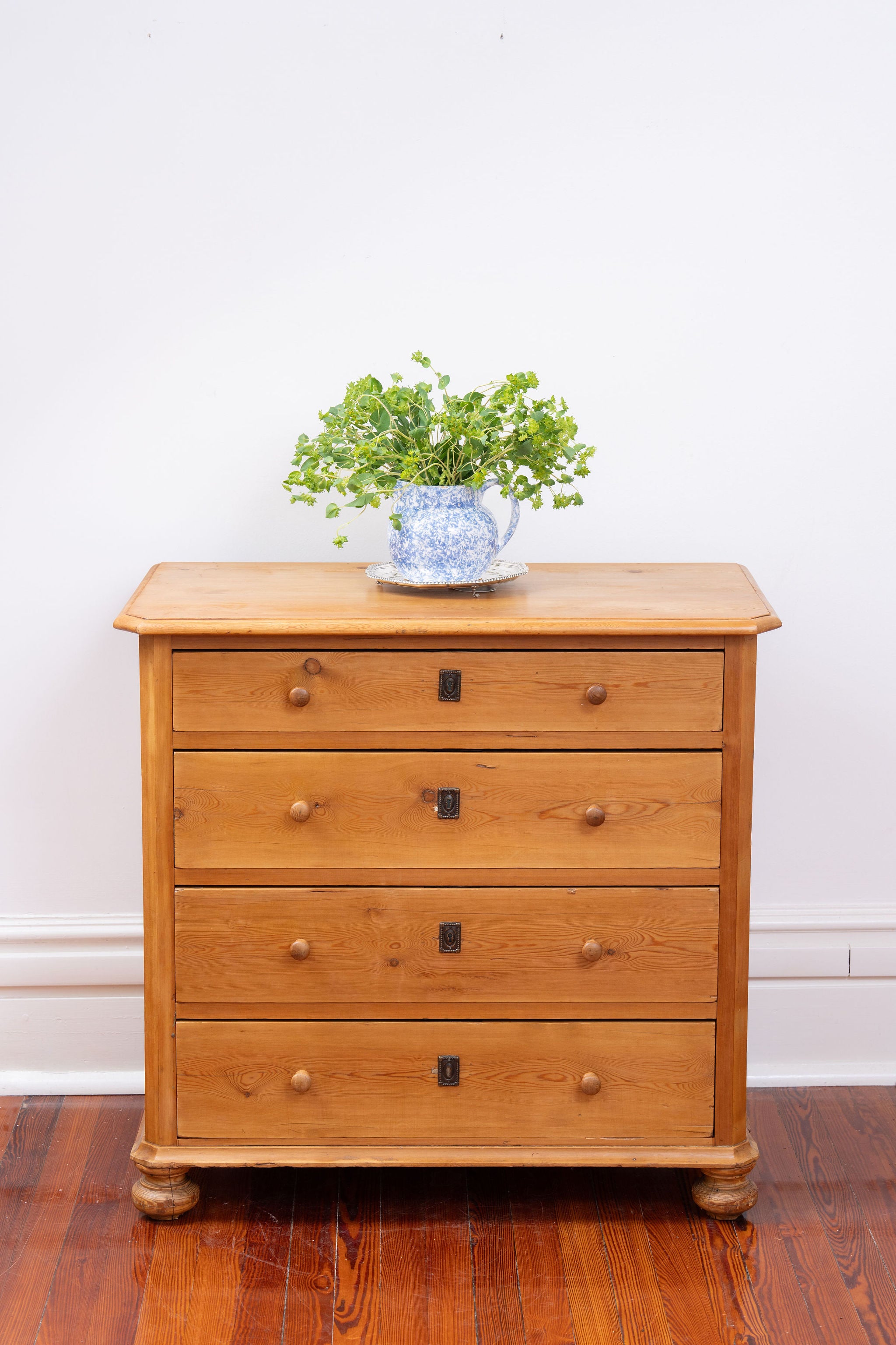 19th Century European Pine 4-Drawer Chest