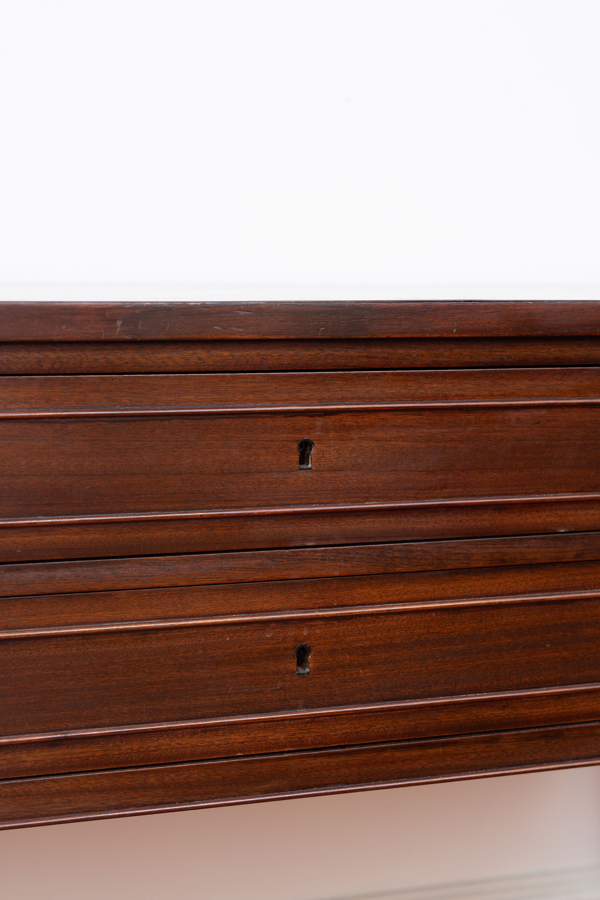 Antique Mahogany 2 Drawer Console / Server With Spade Feet
