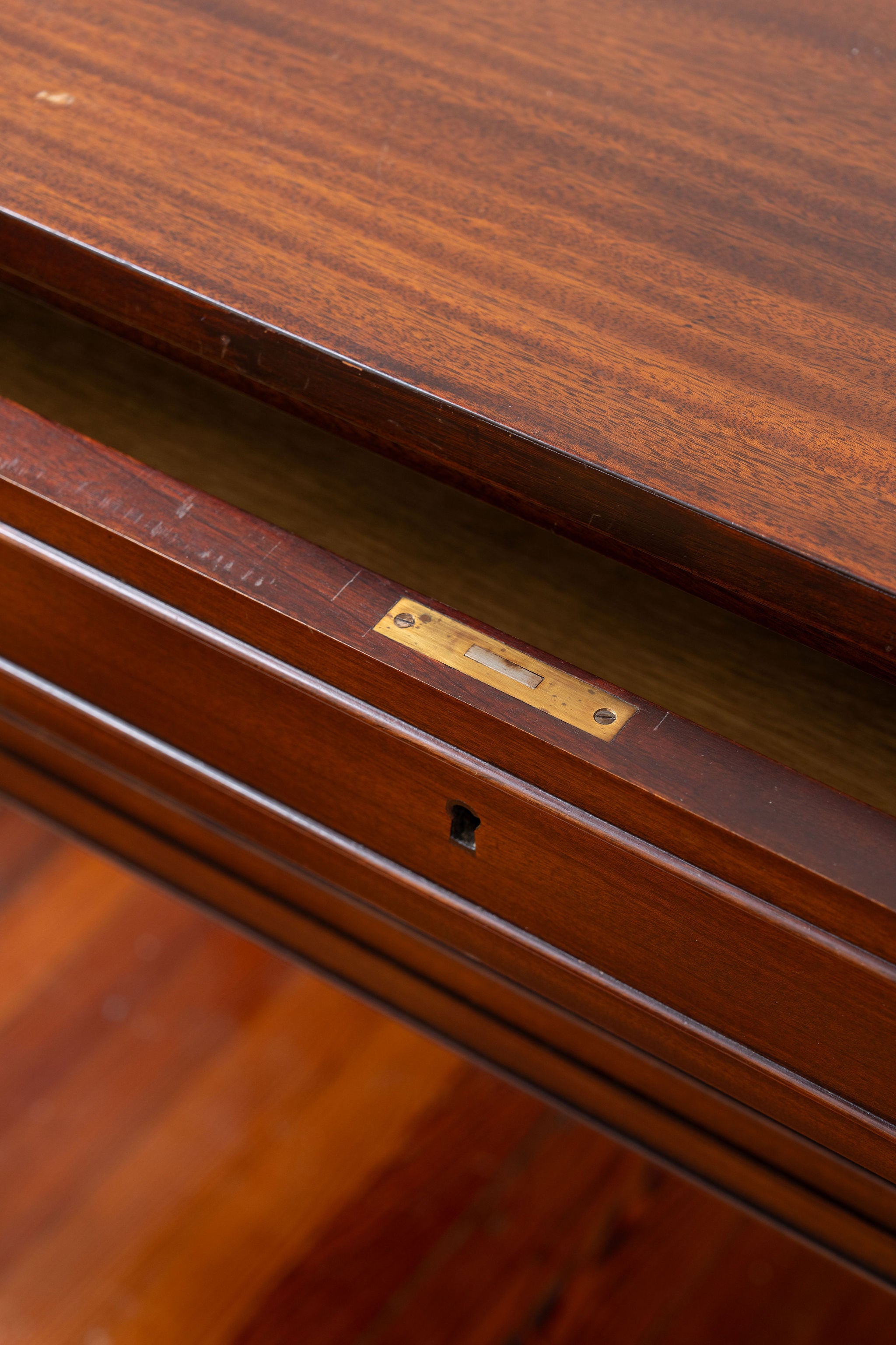 Antique Mahogany 2 Drawer Console / Server With Spade Feet