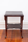 Load image into Gallery viewer, Carved Mahogany 2-Tier Side Table
