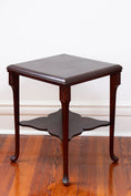 Load image into Gallery viewer, Carved Mahogany 2-Tier Side Table
