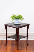 Load image into Gallery viewer, Carved Mahogany 2-Tier Side Table
