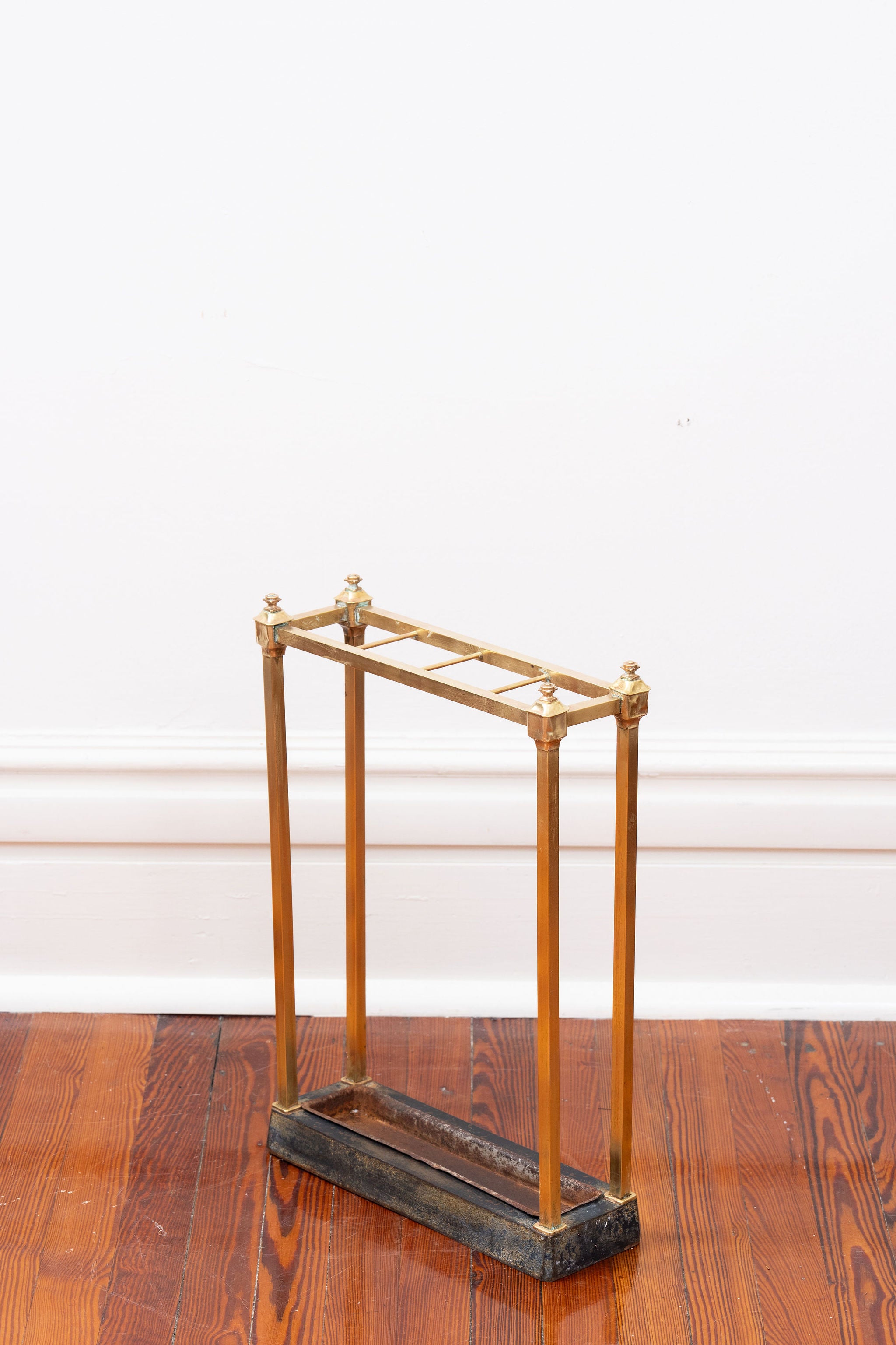 Antique English Victorian Brass Umbrella Stand