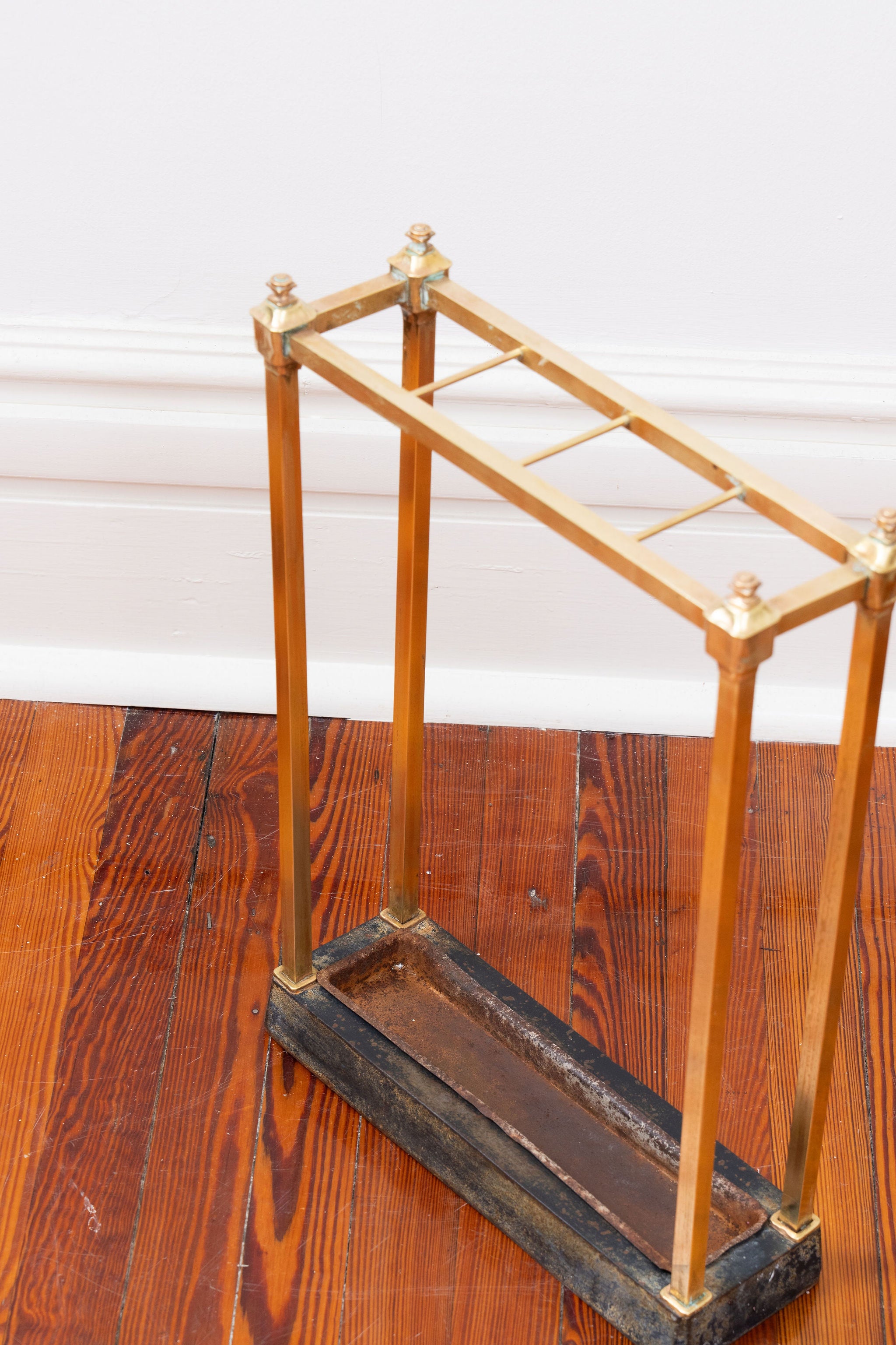 Antique English Victorian Brass Umbrella Stand