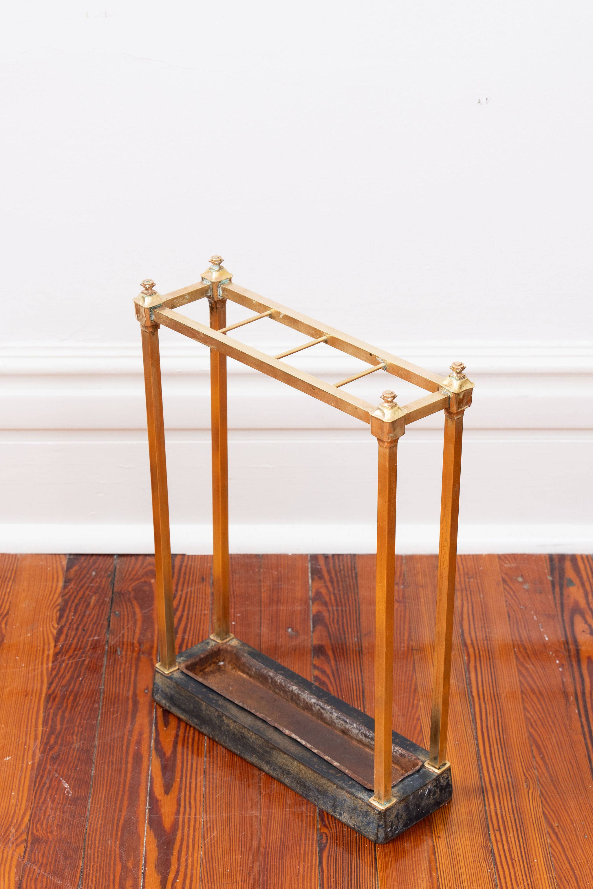 Antique English Victorian Brass Umbrella Stand