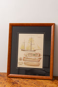 Load image into Gallery viewer, Vintage Boat Prints With Navy Mats (PAIR)
