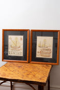 Load image into Gallery viewer, Vintage Boat Prints With Navy Mats (PAIR)
