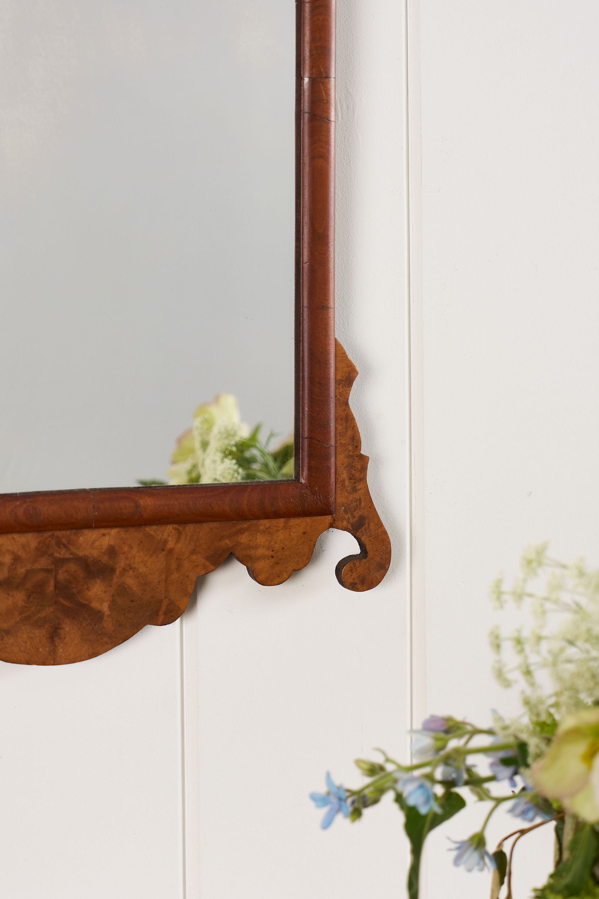 19th Century Burl Chippendale Mirror