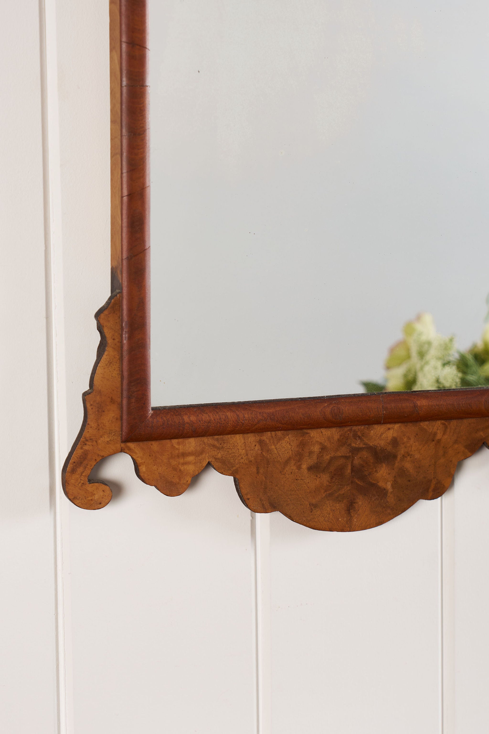 19th Century Burl Chippendale Mirror