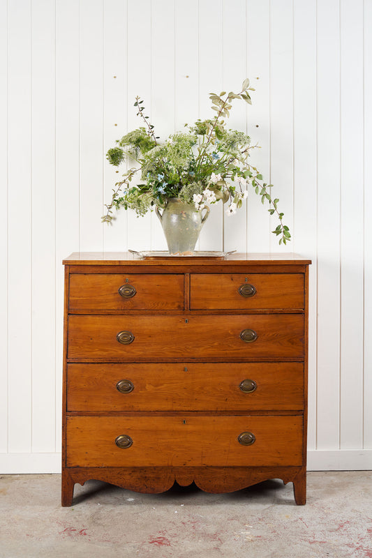 19th Century Federal Chest with Scallop Apron