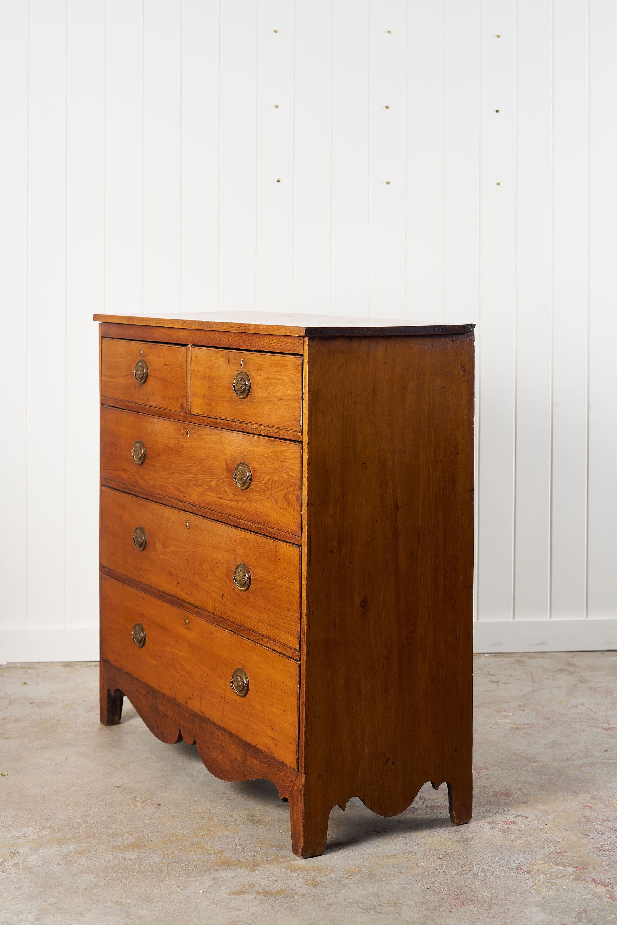 19th Century Federal Chest with Scallop Apron