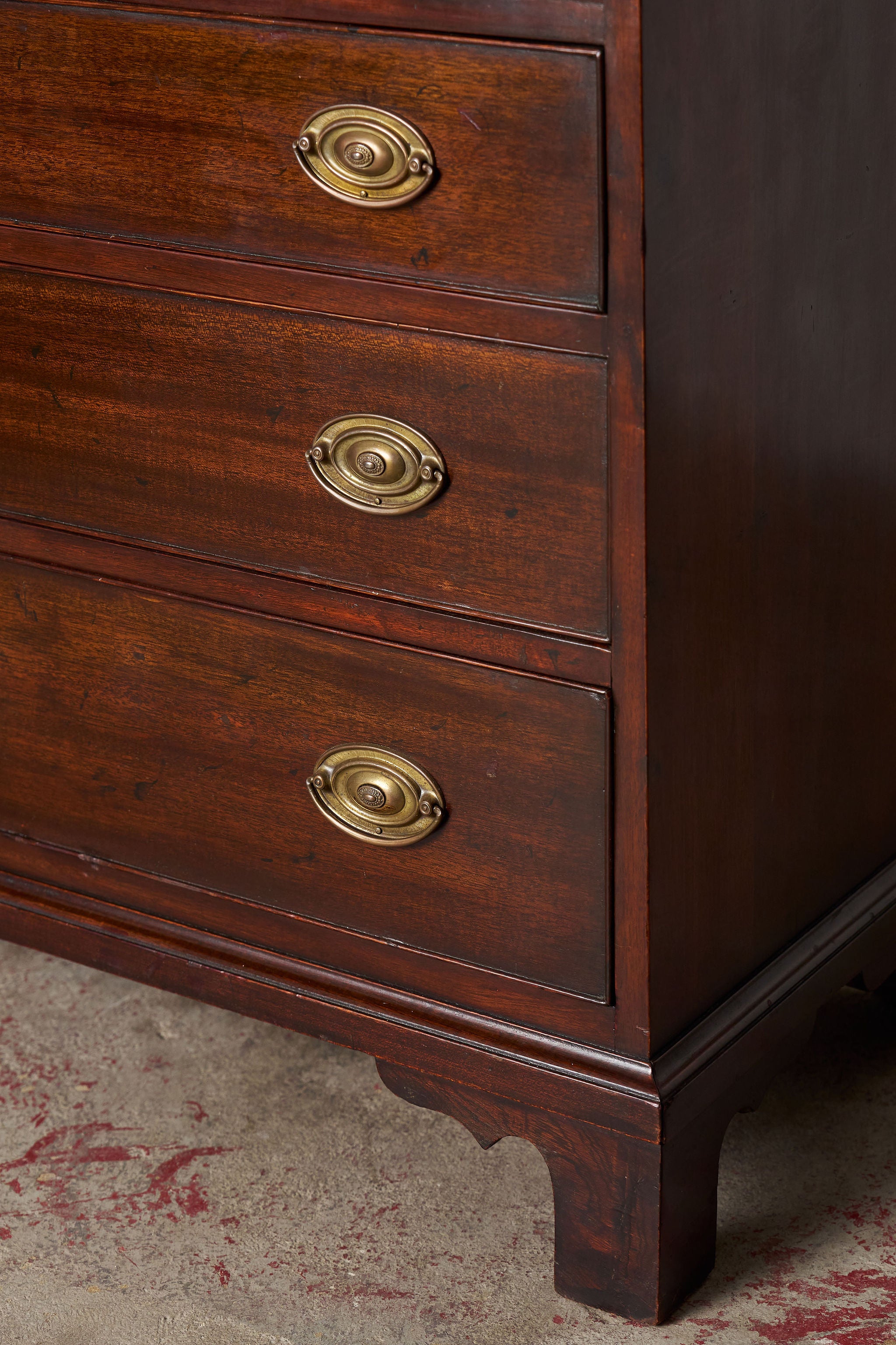 Antique English Mahogany 2 Over 3 Bachelor's Chest with Flip Top