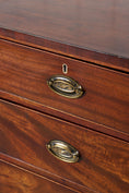 Load image into Gallery viewer, 19th Century 2 Over 3 Mahogany Chest With Scalloped Apron and Bone Key Holes
