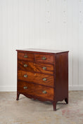 Load image into Gallery viewer, 19th Century 2 Over 3 Mahogany Chest With Scalloped Apron and Bone Key Holes
