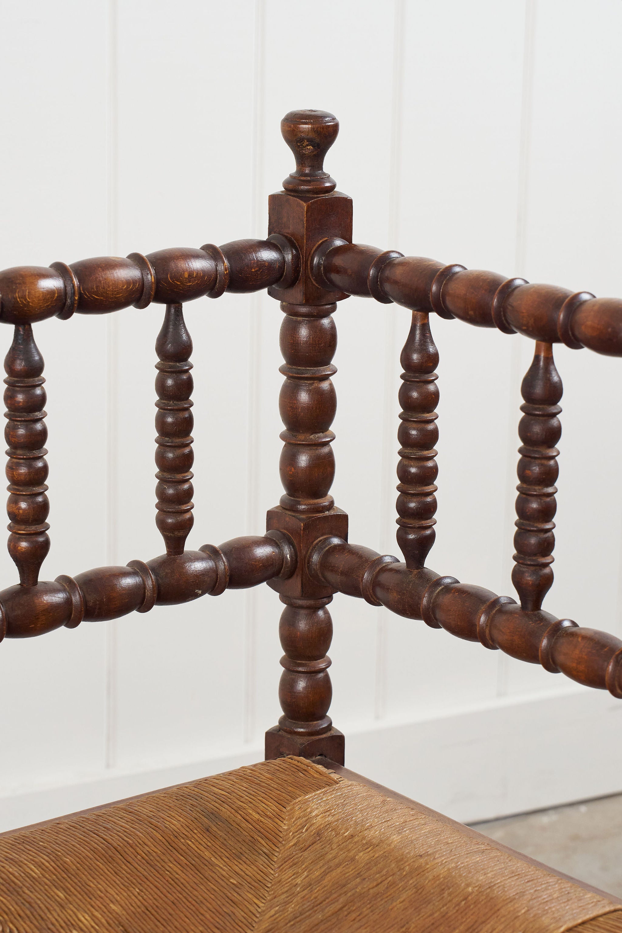 PAIR English Bobbin Corner Chairs (c. 1900)
