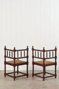 Load image into Gallery viewer, PAIR English Bobbin Corner Chairs (c. 1900)
