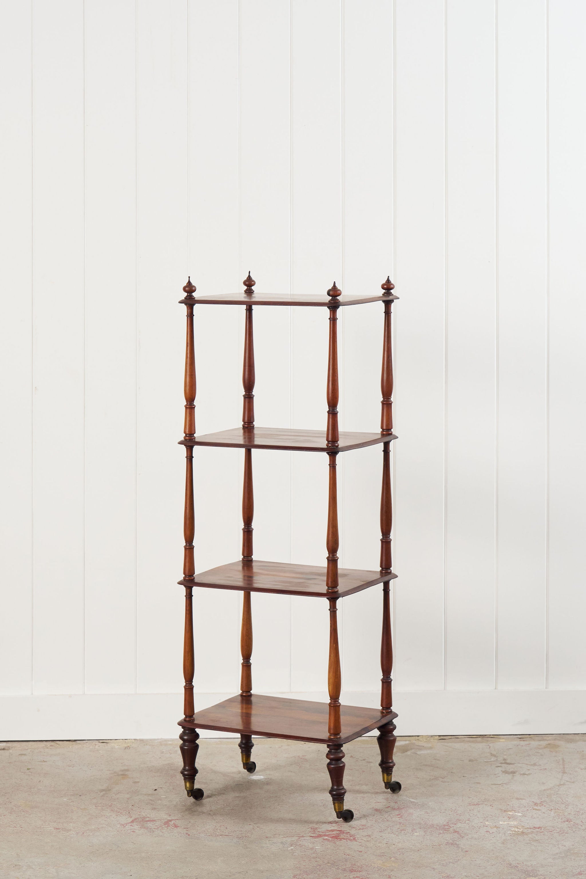 19th Century Rosewood Whatnot with Finials on Castors