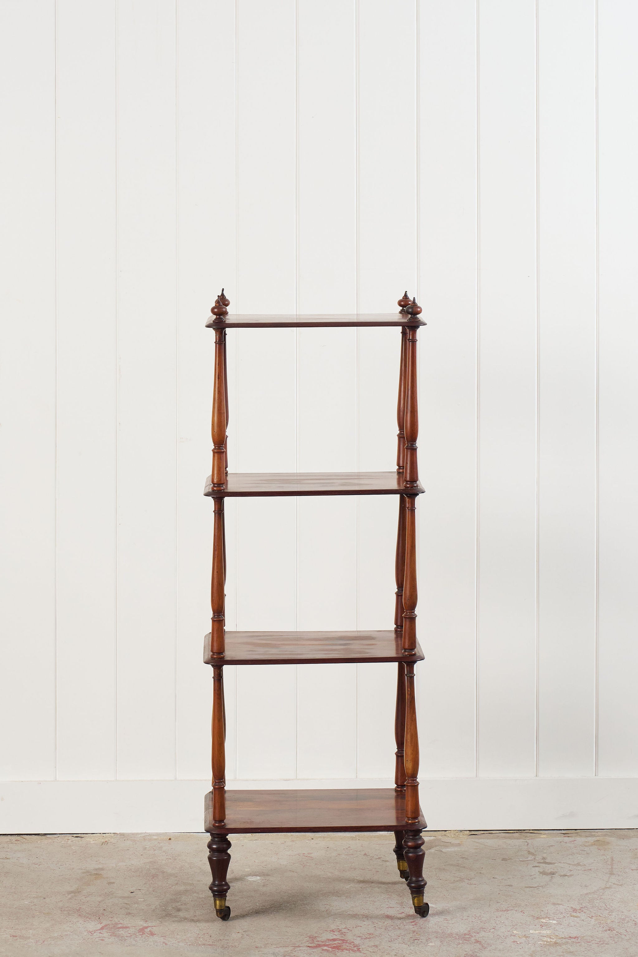 19th Century Rosewood Whatnot with Finials on Castors