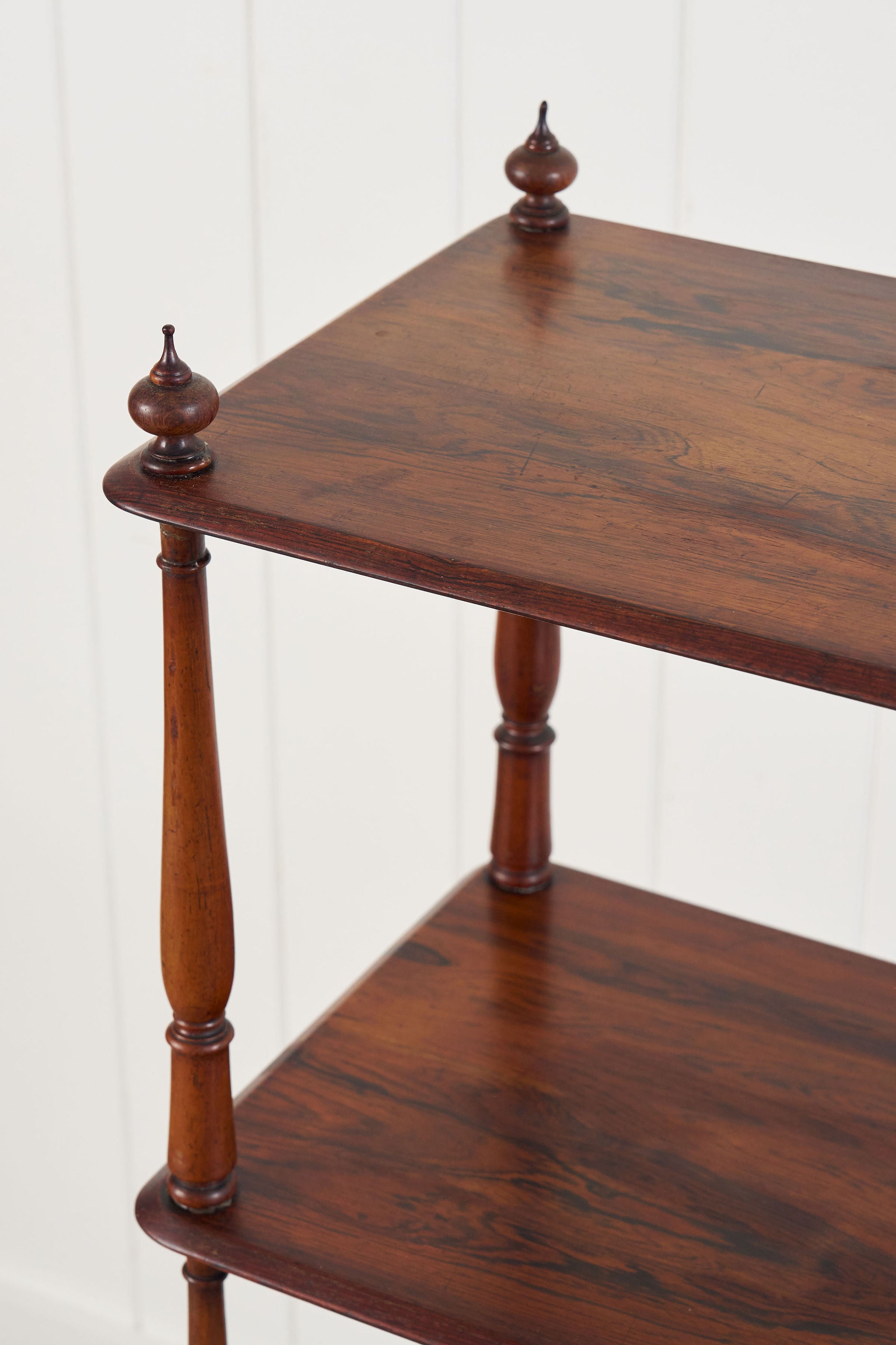 19th Century Rosewood Whatnot with Finials on Castors
