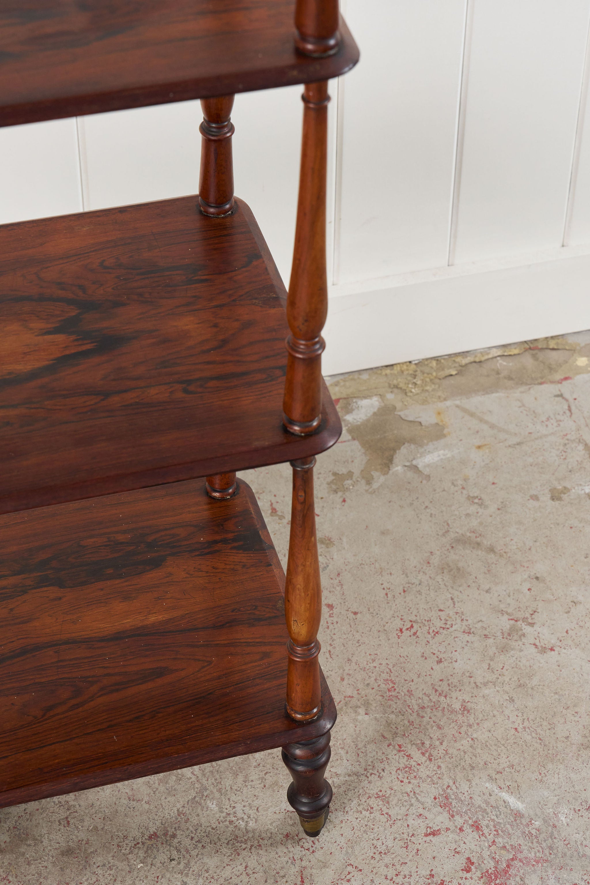 19th Century Rosewood Whatnot with Finials on Castors