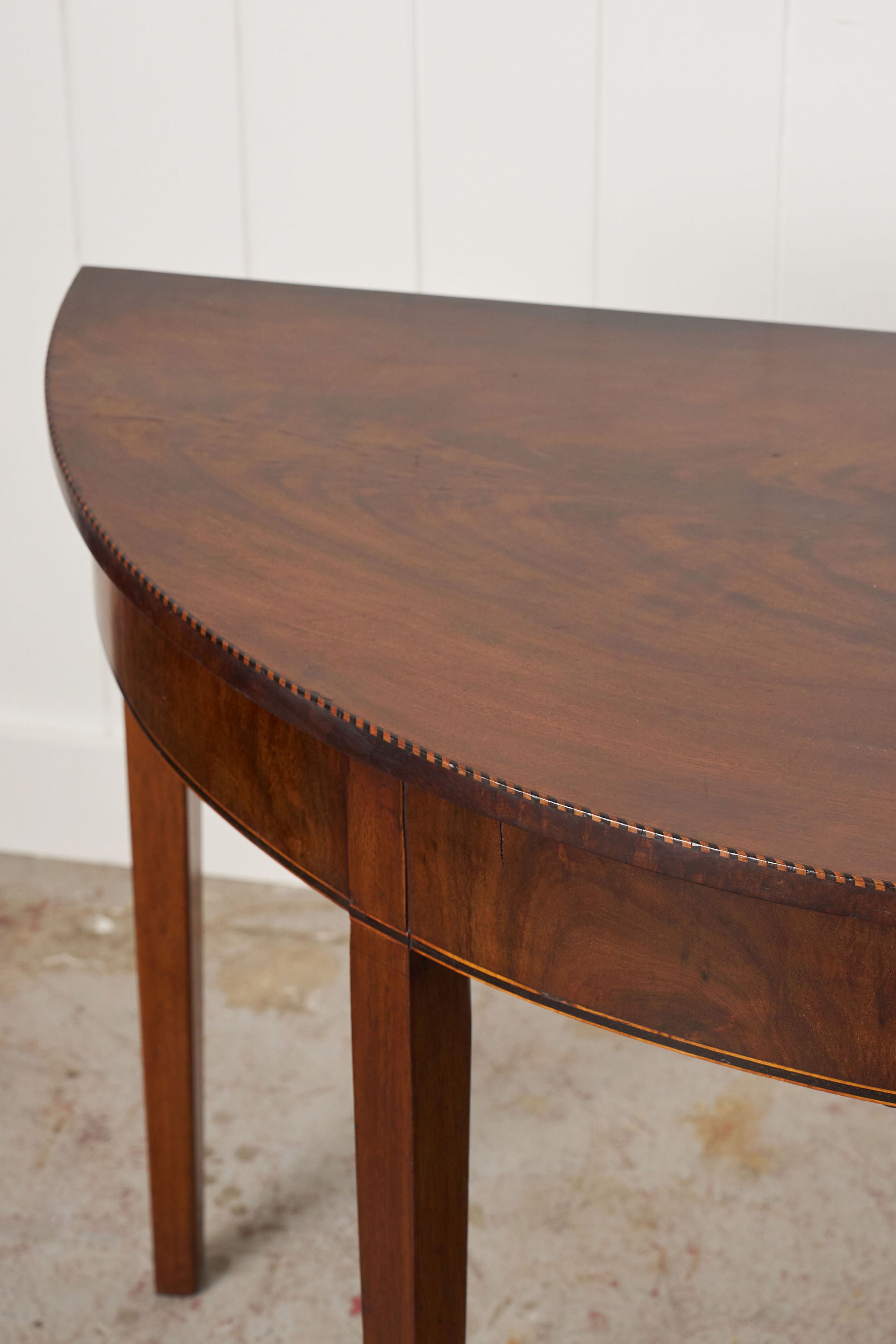 PAIR of 19th Century Mahogany Demilune Console Tables