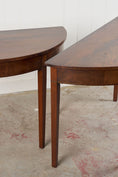 Load image into Gallery viewer, PAIR of 19th Century Mahogany Demilune Console Tables
