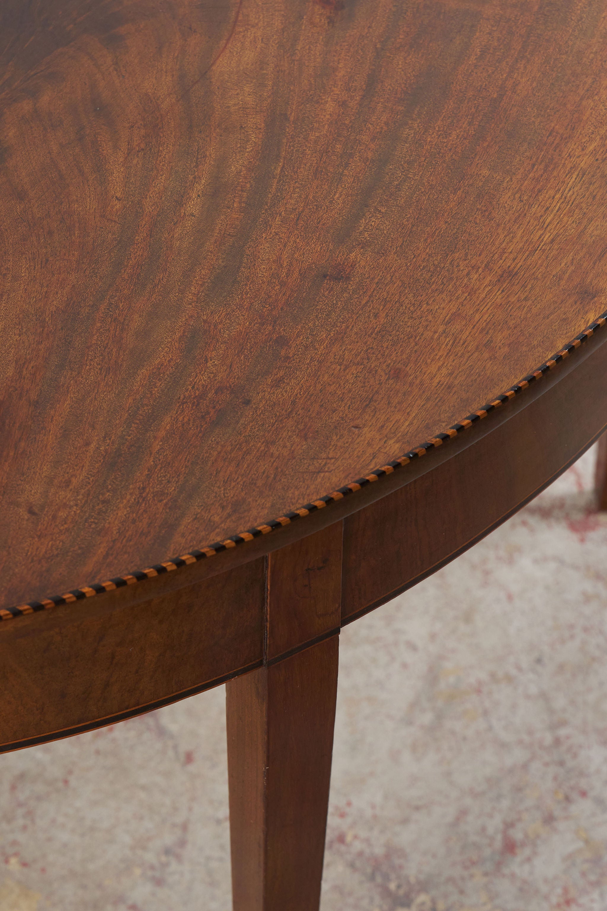 PAIR of 19th Century Mahogany Demilune Console Tables