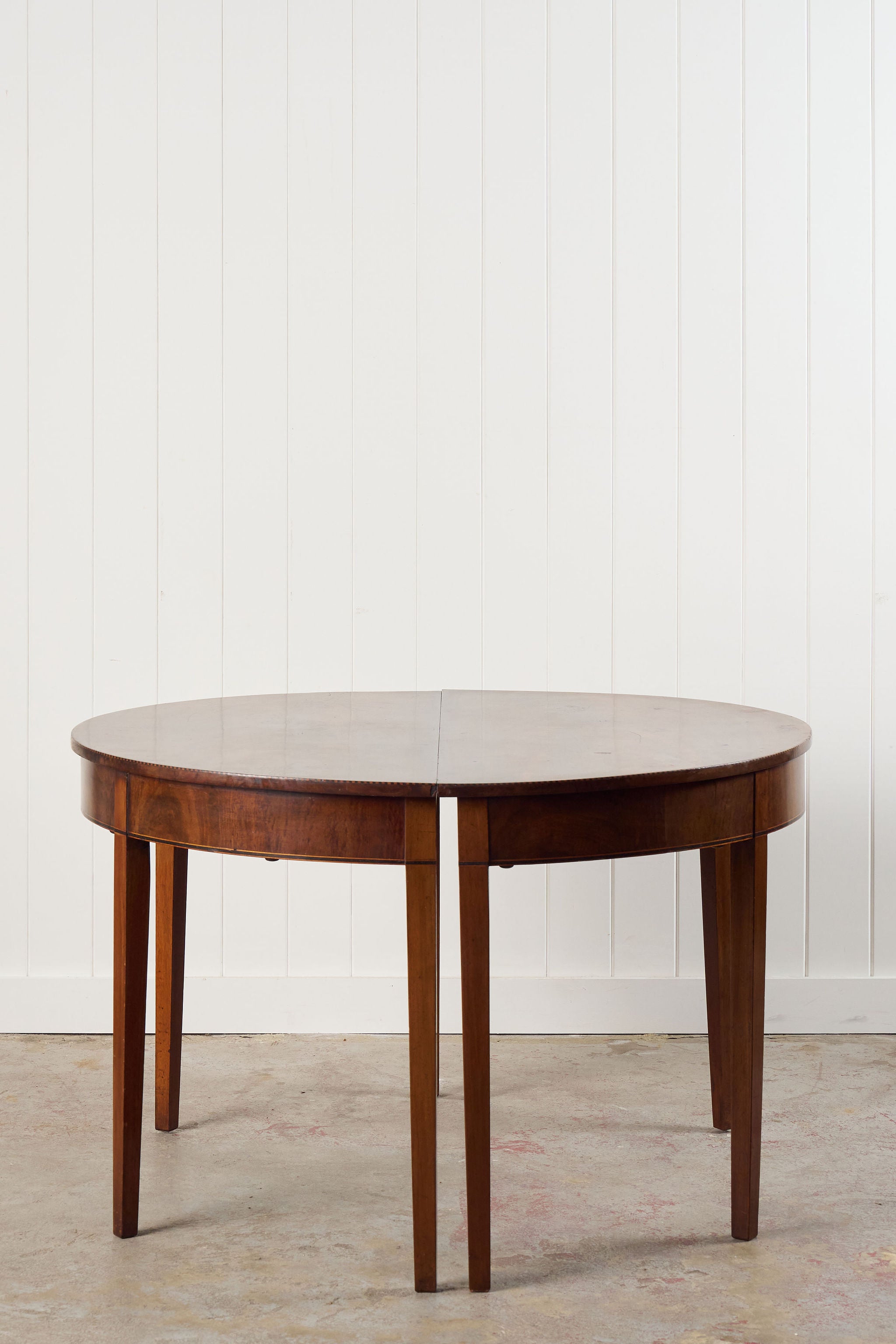 PAIR of 19th Century Mahogany Demilune Console Tables