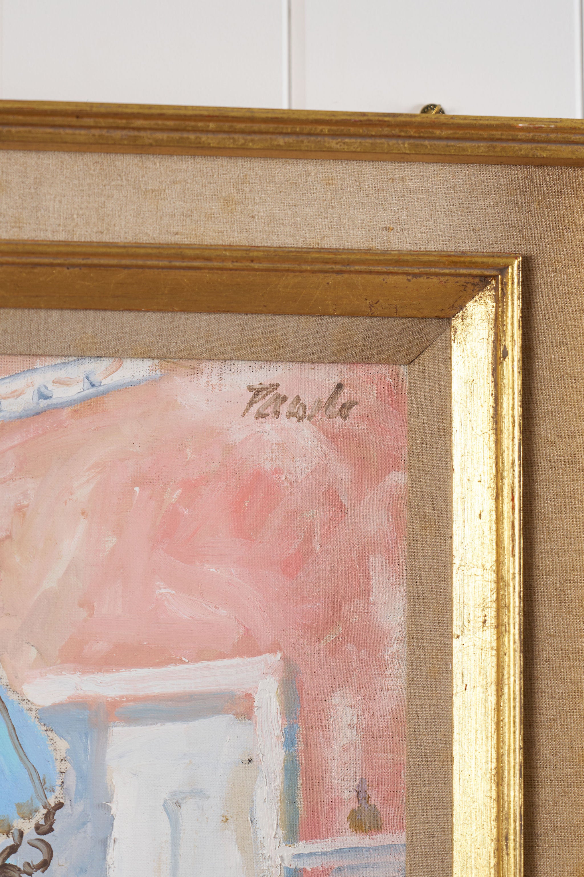 Signed by John Pawle (British 1915-2010) 'The Dining Room' Original Oil On Canvas | Gilt Wood + Linen Frame