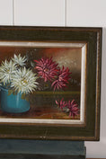 Load image into Gallery viewer, Original Oil on Board | Mums in Blue Vessel (c. 1930)
