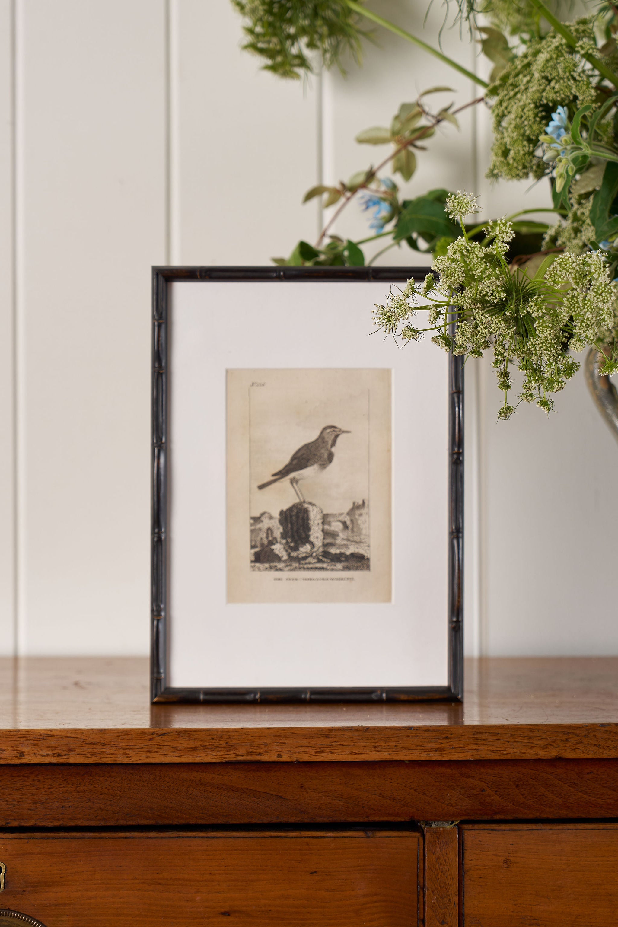 18th Century Copper Plated Bird Engraving by Buffon in Custom Faux Bamboo Frame (c. 1790)