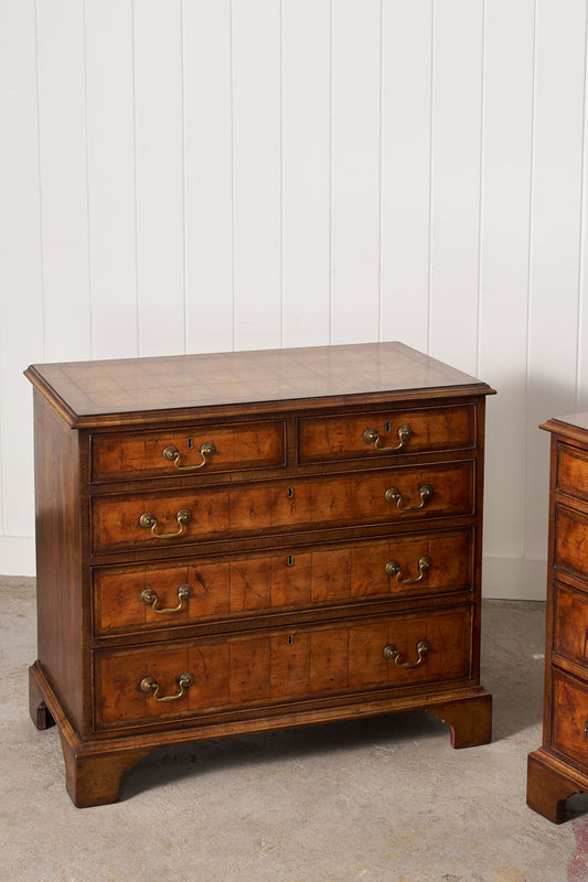 RARE PAIR 19th Century Oyster Cut Beside Chests