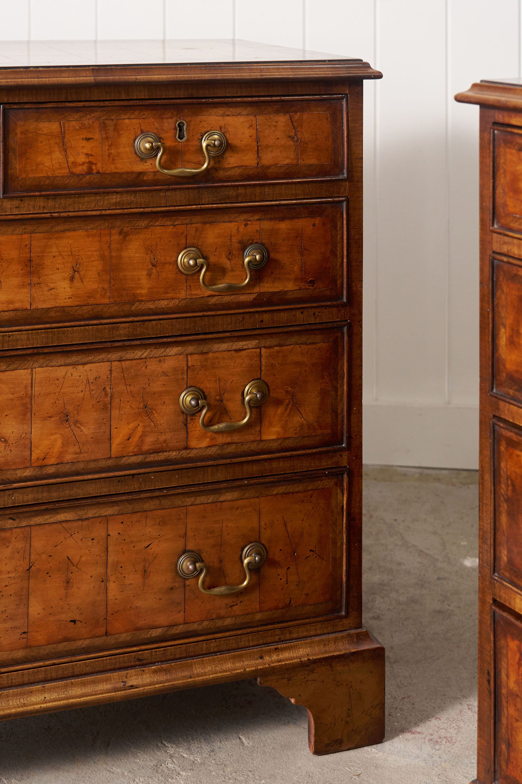 RARE PAIR 19th Century Oyster Cut Beside Chests