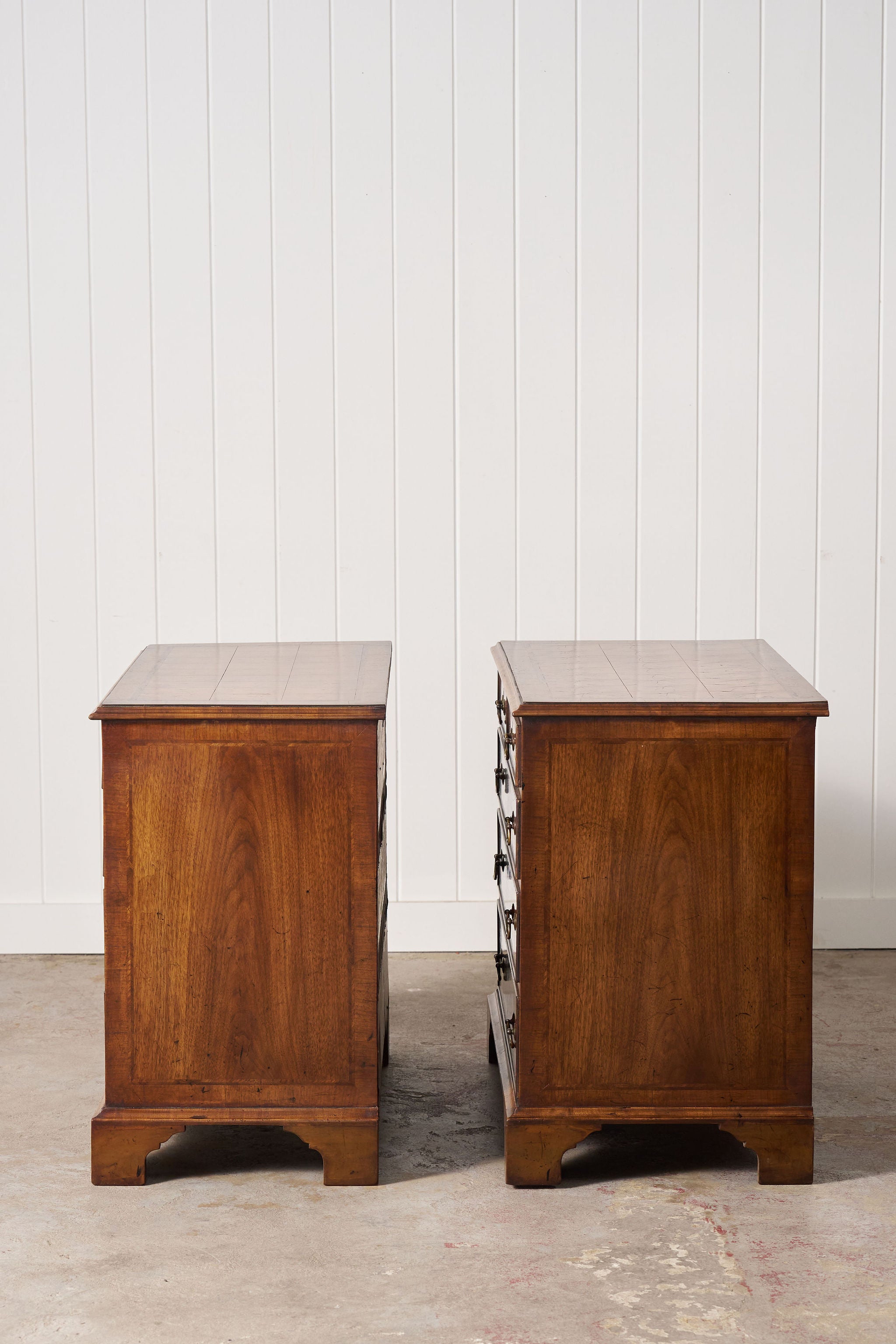 RARE PAIR 19th Century Oyster Cut Beside Chests
