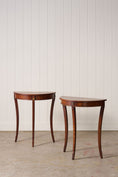 Load image into Gallery viewer, PAIR Petite Vintage Mahogany Demilune Tables
