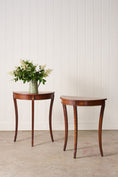 Load image into Gallery viewer, PAIR Petite Vintage Mahogany Demilune Tables
