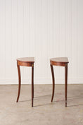 Load image into Gallery viewer, PAIR Petite Vintage Mahogany Demilune Tables
