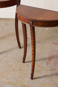 Load image into Gallery viewer, PAIR Petite Vintage Mahogany Demilune Tables
