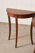 Load image into Gallery viewer, PAIR Petite Vintage Mahogany Demilune Tables

