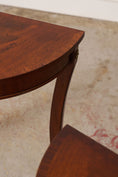 Load image into Gallery viewer, PAIR Petite Vintage Mahogany Demilune Tables
