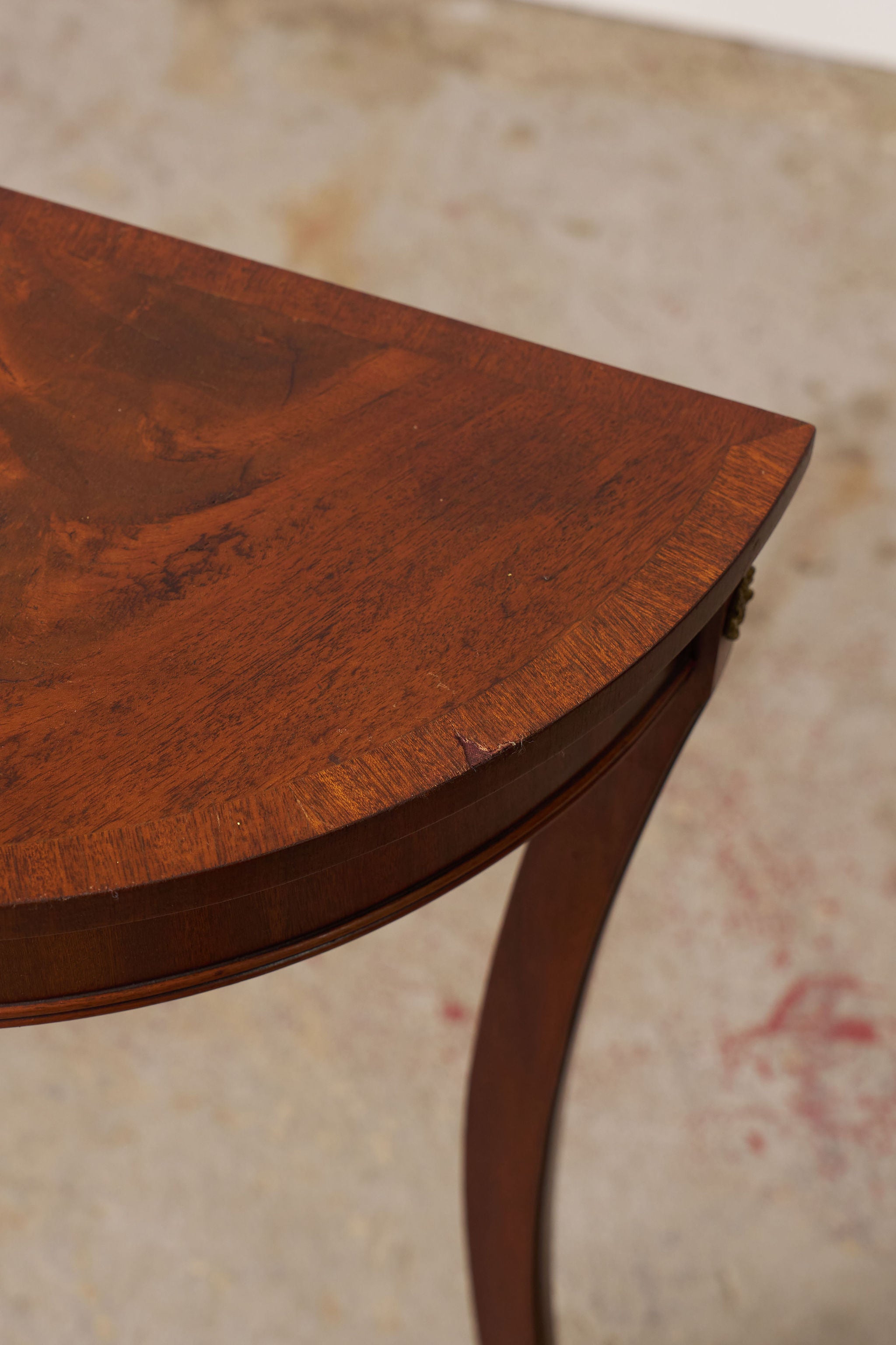 PAIR Petite Vintage Mahogany Demilune Tables