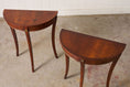 Load image into Gallery viewer, PAIR Petite Vintage Mahogany Demilune Tables
