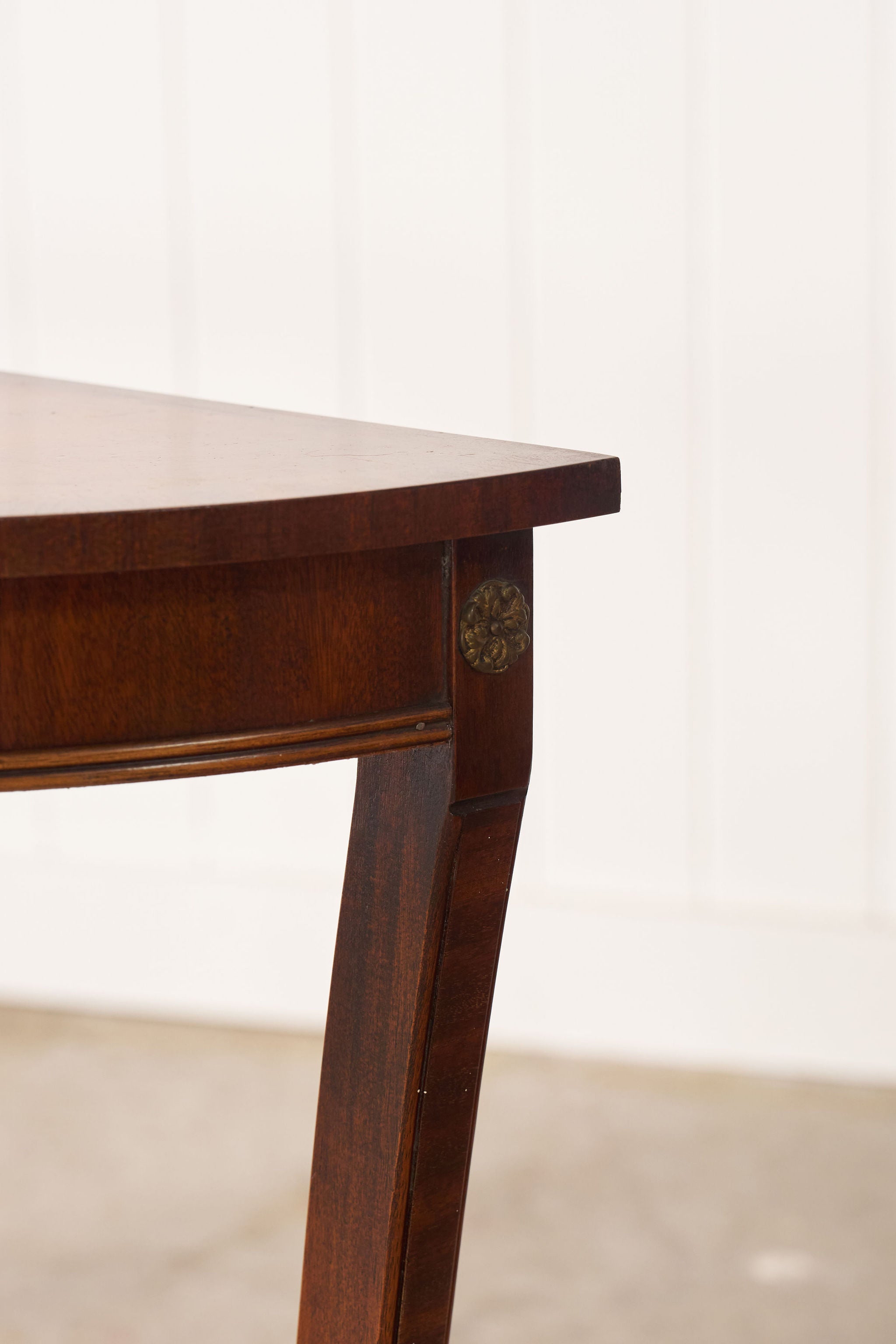 PAIR Petite Vintage Mahogany Demilune Tables