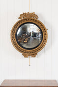 Load image into Gallery viewer, 19th Century Large Gilt Gesso Convex Mirror with Leaf Accents

