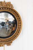 Load image into Gallery viewer, 19th Century Large Gilt Gesso Convex Mirror with Leaf Accents
