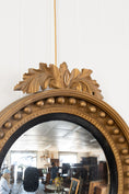 Load image into Gallery viewer, 19th Century Large Gilt Gesso Convex Mirror with Leaf Accents
