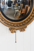 Load image into Gallery viewer, 19th Century Large Gilt Gesso Convex Mirror with Leaf Accents
