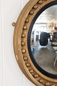 Load image into Gallery viewer, 19th Century Large Gilt Gesso Convex Mirror with Leaf Accents
