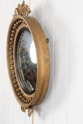 Load image into Gallery viewer, 19th Century Large Gilt Gesso Convex Mirror with Leaf Accents
