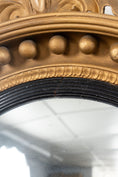 Load image into Gallery viewer, 19th Century Large Gilt Gesso Convex Mirror with Leaf Accents
